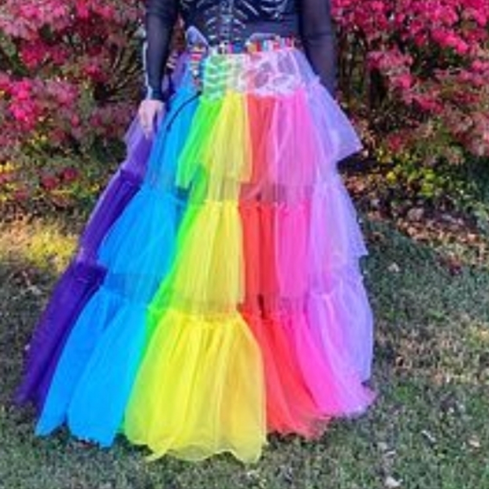 Dollskill Club Exx Technicolor Princess Maxi Skirt - Picture 2 of 2